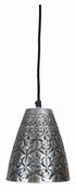 The Aluminium Merakesh ConeEmbossed Pendant Light - Antique Zinc - OS05 - Available In-Store Only