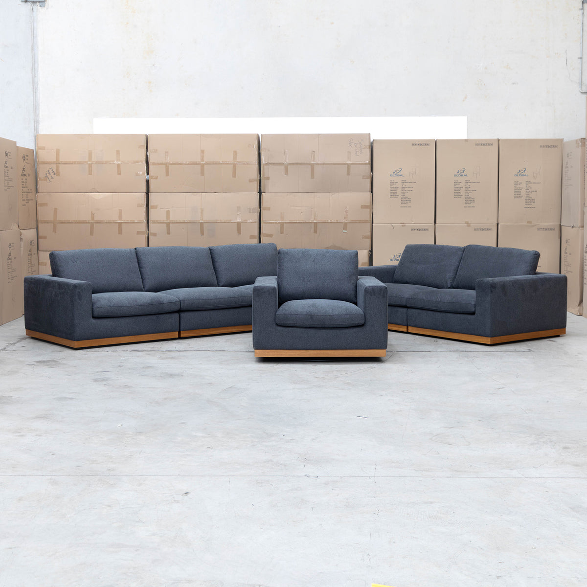 The Subiaco 3.5 Seat Sofa - Charcoal available to purchase from Warehouse Furniture Clearance at our next sale event.