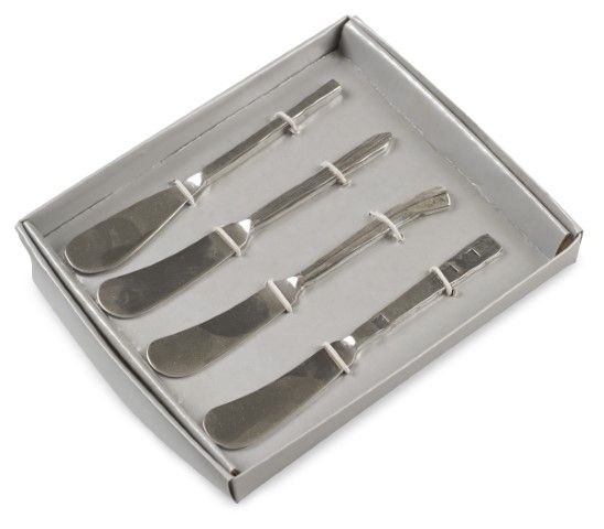 The Set of 4 Assorted Stainless Steel Pate Knives - Silver - WR08 - Available In-Store Only available to purchase from Warehouse Furniture Clearance at our next sale event.