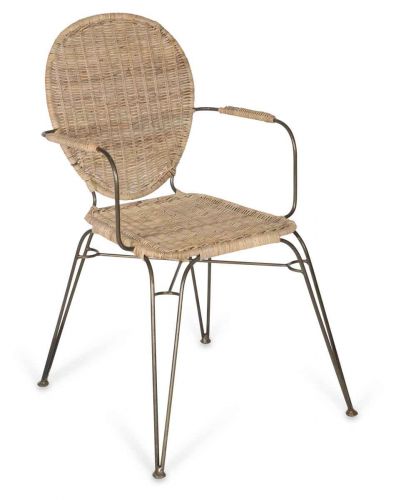 The Putini Dining Armchair Metal Frame with Webbing - Natural Weave - WY17 - Available In-Store Only available to purchase from Warehouse Furniture Clearance at our next sale event.