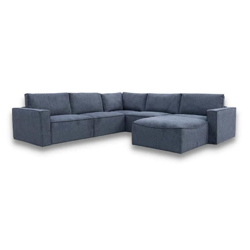 The Layne Modular Corner Lounge with Ottoman - Charcoal available to purchase from Warehouse Furniture Clearance at our next sale event.
