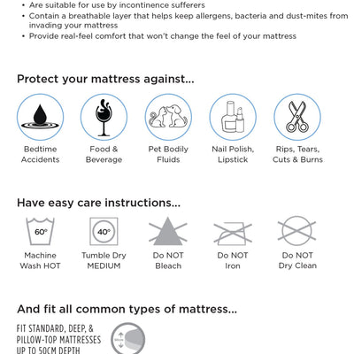 The Guardsman ComfortMark II Mattress Protector - 5 Year Warranty - Single available to purchase from Warehouse Furniture Clearance at our next sale event.