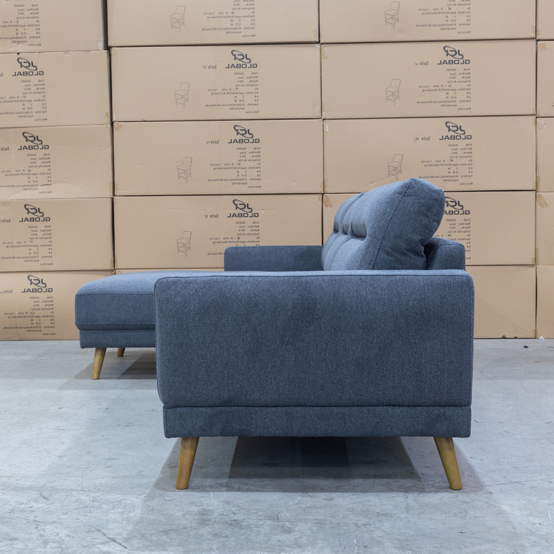 The Harlow Three Seat Chaise Lounge LHF - Charcoal available to purchase from Warehouse Furniture Clearance at our next sale event.