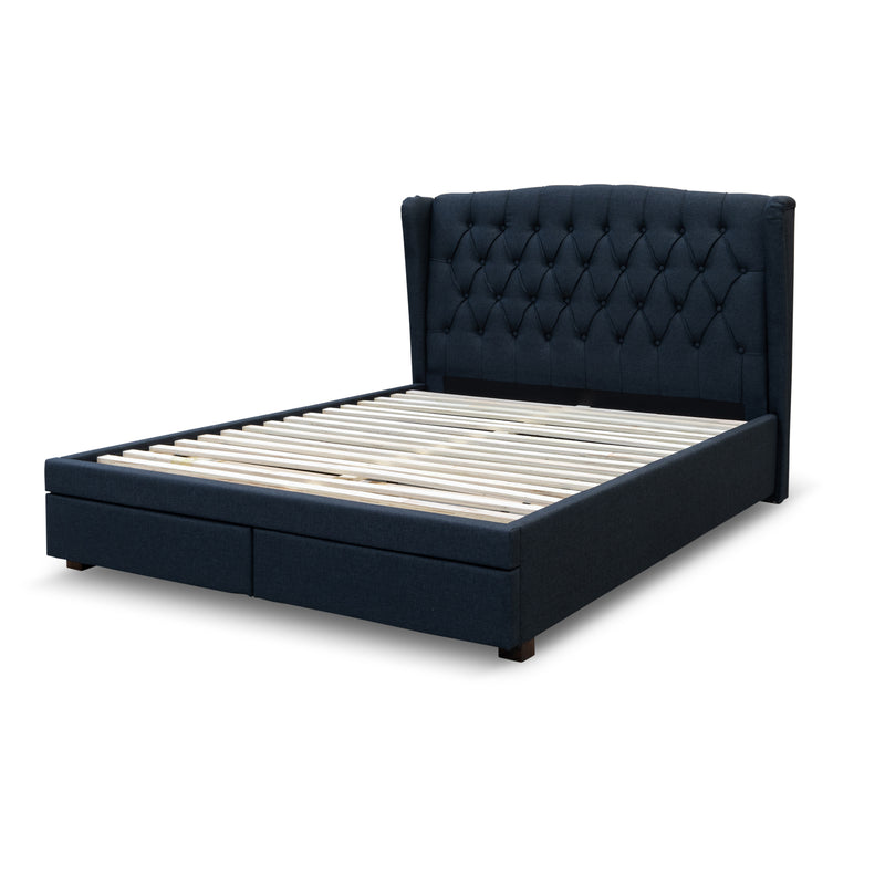 The Amelia King Fabric Storage Bed – Charcoal available to purchase from Warehouse Furniture Clearance at our next sale event.