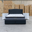 The Amelia Double Fabric Storage Bed - Charcoal available to purchase from Warehouse Furniture Clearance at our next sale event.