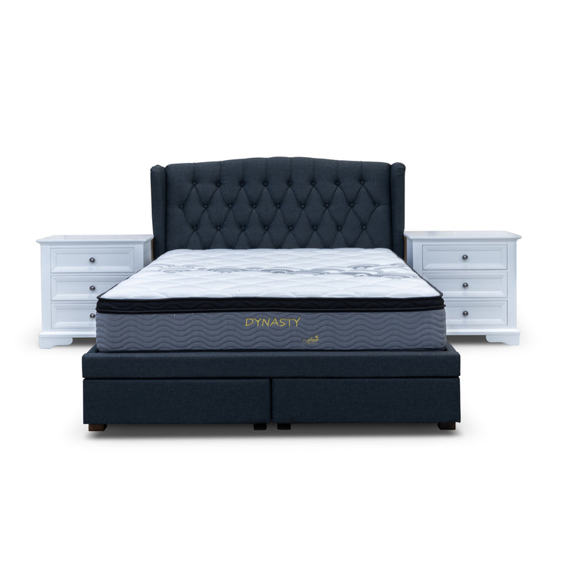 The Amelia King Fabric Storage Bed – Charcoal available to purchase from Warehouse Furniture Clearance at our next sale event.