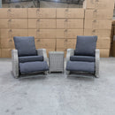 The Ava 3 Piece Outdoor Recliner Suite available to purchase from Warehouse Furniture Clearance at our next sale event.