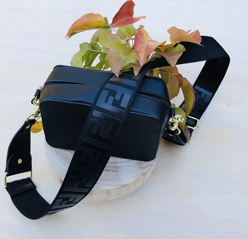 The Black F - Bag Strap - Gold Hardware available to purchase from Warehouse Furniture Clearance at our next sale event.