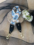 The Bo Ho - Blue & Beige - Bag Strap - Gold Hardware