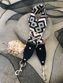 The Bo Ho - Burgundy & Pale Green - Bag Strap - Silver Hardware available to purchase from Warehouse Furniture Clearance at our next sale event.