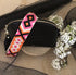 The Bo Ho - Pink & Orange - Bag Strap - Silver Hardware