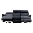 The Bondi Electric Three Seat Recliner Lounge - Black Leather available to purchase from Warehouse Furniture Clearance at our next sale event.