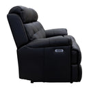 The Bondi Electric Three Seat Recliner Lounge - Black Leather available to purchase from Warehouse Furniture Clearance at our next sale event.