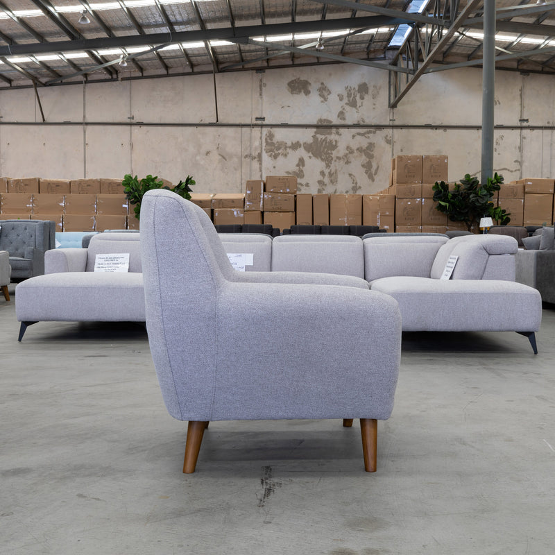 The Casey Accent Chair - Silver available to purchase from Warehouse Furniture Clearance at our next sale event.
