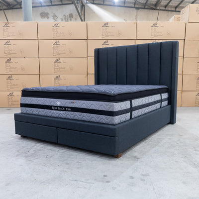 The Chester King Fabric Storage Bed - Charcoal - Available After 13th October available to purchase from Warehouse Furniture Clearance at our next sale event.