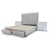The Chester King Fabric Storage Bed - Oat White