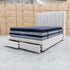 The Chester Double Fabric Storage Bed - Oat White