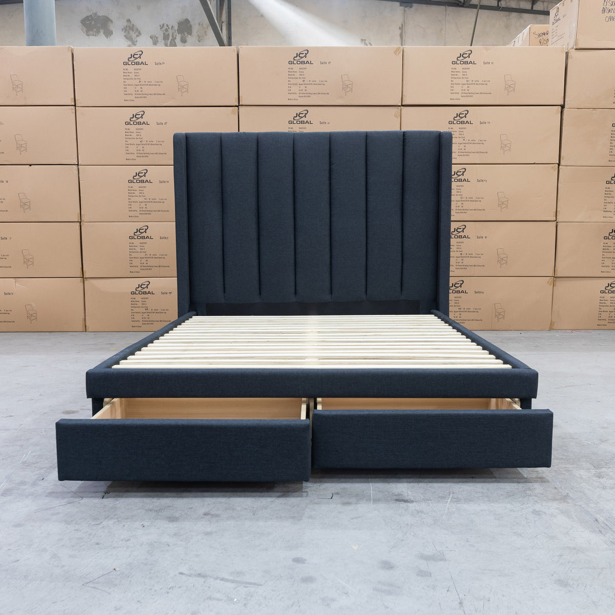 The Chester King Fabric Storage Bed - Charcoal available to purchase from Warehouse Furniture Clearance at our next sale event.