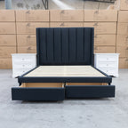 The Chester King Fabric Storage Bed - Charcoal available to purchase from Warehouse Furniture Clearance at our next sale event.