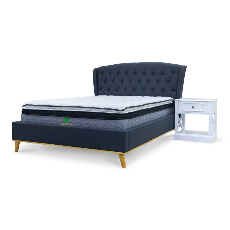 The Harper King Upholstered Bed - Charcoal available to purchase from Warehouse Furniture Clearance at our next sale event.
