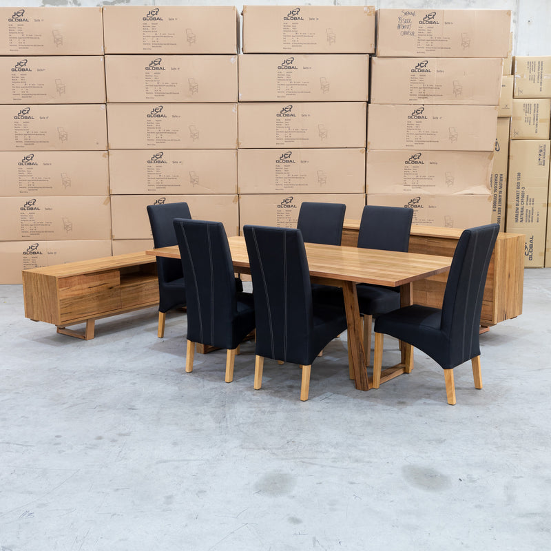 The Tucson Marri Hardwood 1800mm Dining Table available to purchase from Warehouse Furniture Clearance at our next sale event.