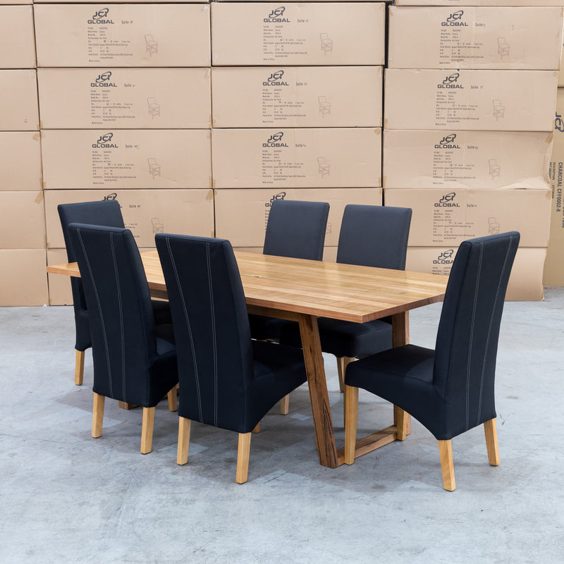 The Tucson Marri Hardwood 1800mm Dining Table available to purchase from Warehouse Furniture Clearance at our next sale event.