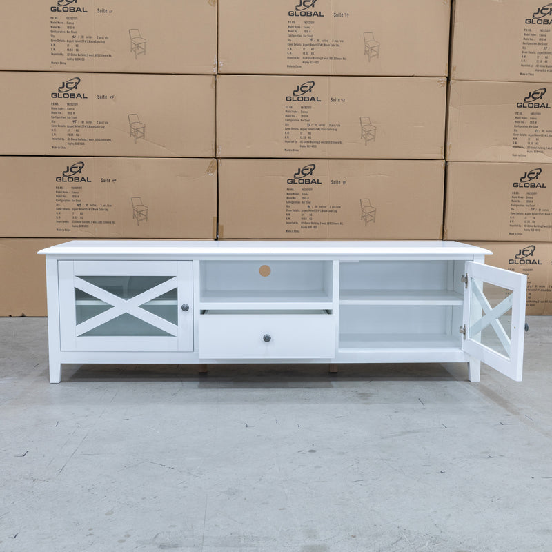 The Hampton 180cm Entertainment Unit available to purchase from Warehouse Furniture Clearance at our next sale event.
