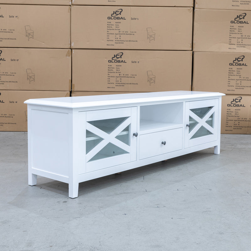 The Hampton 180cm Entertainment Unit available to purchase from Warehouse Furniture Clearance at our next sale event.