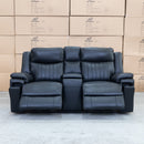 The Dylan Two Seater Triple Motor Electric Recliner Lounge - Black Leather available to purchase from Warehouse Furniture Clearance at our next sale event.