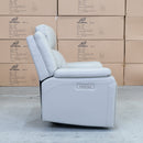 The Dylan Triple Motor Electric Single Recliner - Dove Leather available to purchase from Warehouse Furniture Clearance at our next sale event.