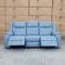 The Dylan Three Seater Triple Motor Electric Recliner Lounge - Ice Blue Leather available to purchase from Warehouse Furniture Clearance at our next sale event.