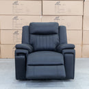The Dylan Triple Motor Electric Single Recliner - Jet available to purchase from Warehouse Furniture Clearance at our next sale event.