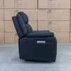 The Dylan Triple Motor Electric Single Recliner - Jet available to purchase from Warehouse Furniture Clearance at our next sale event.