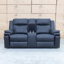 The Dylan Two Seater Triple Motor Electric Recliner Lounge - Jet available to purchase from Warehouse Furniture Clearance at our next sale event.