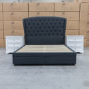 The Grace Queen Fabric Storage Bed - Charcoal available to purchase from Warehouse Furniture Clearance at our next sale event.