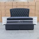 The Grace King Fabric Storage Bed - Charcoal available to purchase from Warehouse Furniture Clearance at our next sale event.