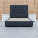 The Nora Queen Fabric Storage Bed - Charcoal available to purchase from Warehouse Furniture Clearance at our next sale event.