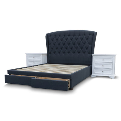 The Grace King Fabric Storage Bed - Charcoal available to purchase from Warehouse Furniture Clearance at our next sale event.