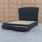 The Grace King Fabric Storage Bed - Charcoal - Available After 20th July available to purchase from Warehouse Furniture Clearance at our next sale event.
