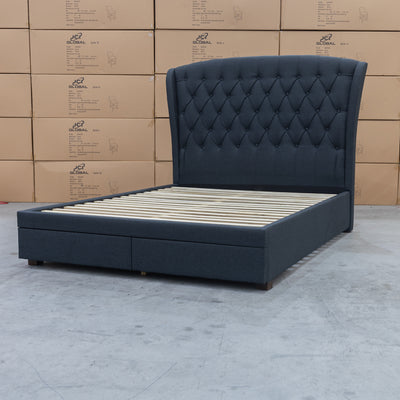 The Grace King Fabric Storage Bed - Charcoal available to purchase from Warehouse Furniture Clearance at our next sale event.