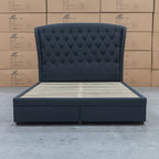 The Grace King Fabric Storage Bed - Charcoal - Available After 20th July available to purchase from Warehouse Furniture Clearance at our next sale event.