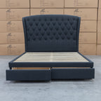 The Grace King Fabric Storage Bed - Charcoal - Available After 20th July available to purchase from Warehouse Furniture Clearance at our next sale event.
