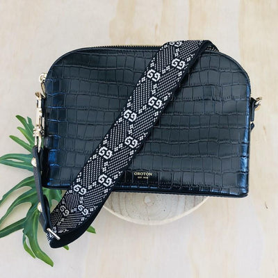 The G9 Black - Bag Strap - Silver Hardware available to purchase from Warehouse Furniture Clearance at our next sale event.