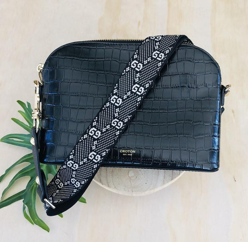 The G9 Black - Bag Strap - Silver Hardware available to purchase from Warehouse Furniture Clearance at our next sale event.