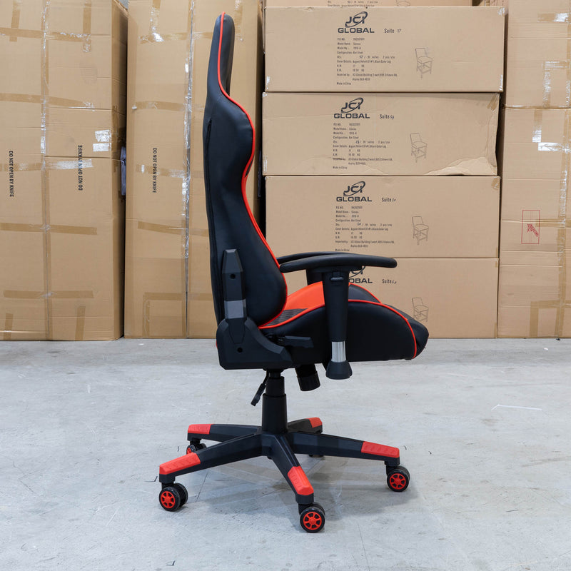 The Saxon Gaming / Office Chair - Black/Red Quilted PU available to purchase from Warehouse Furniture Clearance at our next sale event.