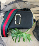 The Green & Red Stripe - Bag Strap - Gold Hardware available to purchase from Warehouse Furniture Clearance at our next sale event.