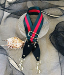 The Green & Red Stripe - Bag Strap - Gold Hardware available to purchase from Warehouse Furniture Clearance at our next sale event.