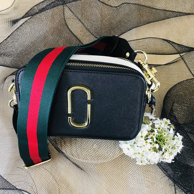 The Green & Red Stripe - Bag Strap - Gold Hardware available to purchase from Warehouse Furniture Clearance at our next sale event.