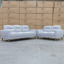 The Harlow Three Seat Sofa - Silver available to purchase from Warehouse Furniture Clearance at our next sale event.