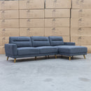 The Harlow Three Seat Chaise Lounge RHF - Charcoal available to purchase from Warehouse Furniture Clearance at our next sale event.